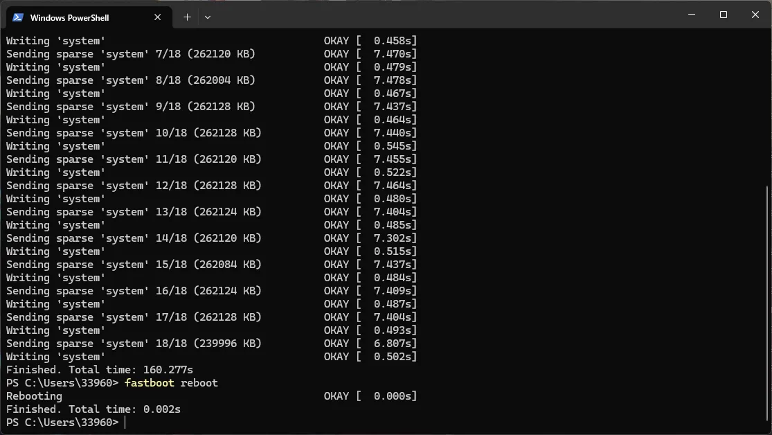 Flashing evolution X